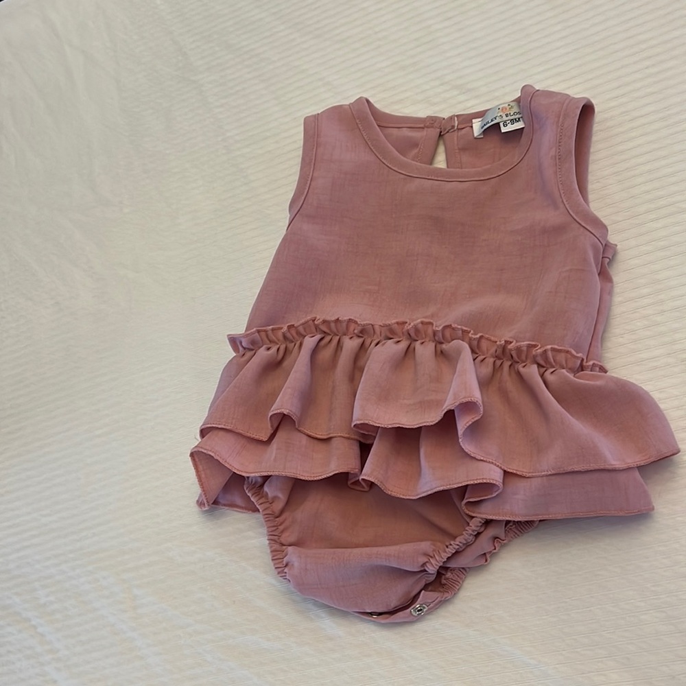 Girl romper size 6-9 months. Bailey’s Blossoms. Never worn